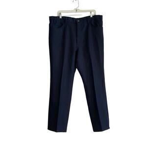 Vintage 70s Levis Black Tab Blue Dacron Polyester Western Pleated Pants Sz 38x28